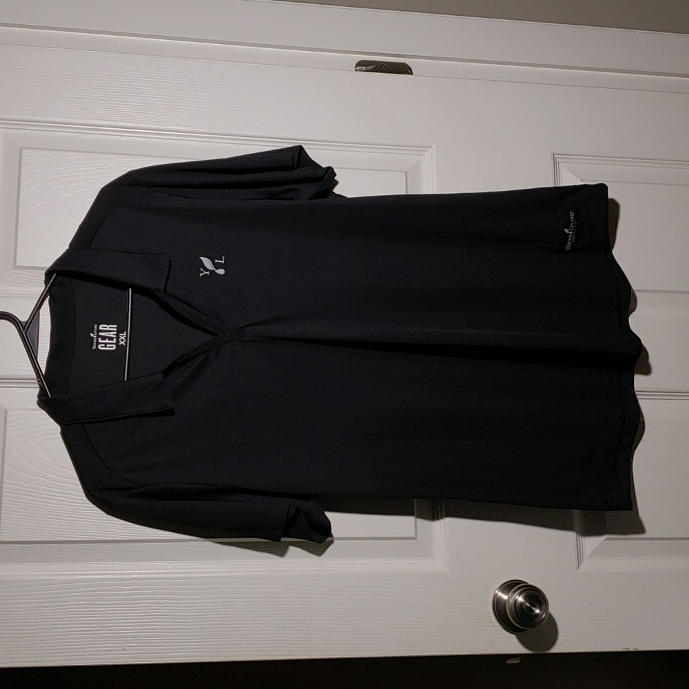 Mens Young Living black collared shirt